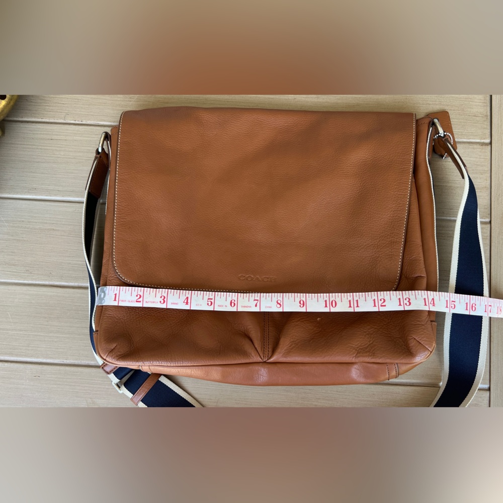 Coach Heritage Web Messenger Brown Leather Adjustable Strap Bag - Picture 15 of 16
